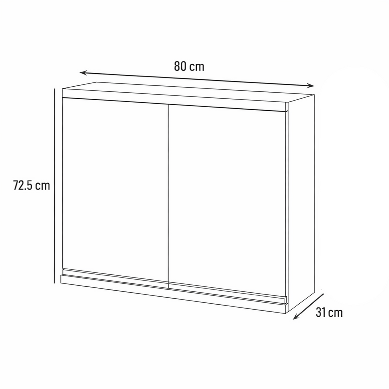 Armário Aéreo 80cm 2 Portas Telasul Macadâmia