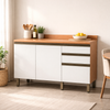 Balcão de Cozinha Macadâmia 120cm 2 Portas 3 Gavetas Telasul