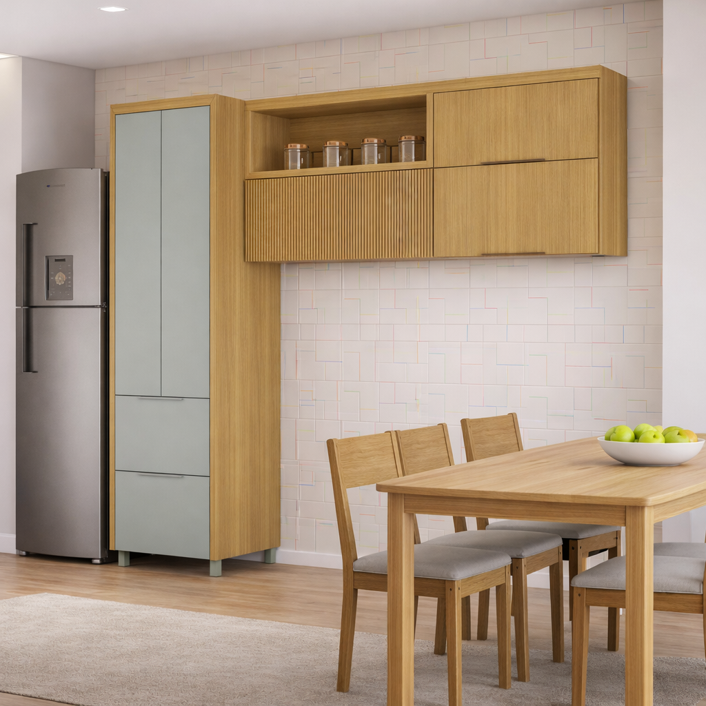 Cozinha 3 Peças 5 Portas 22cm Marquesa Nesher - NATURALE