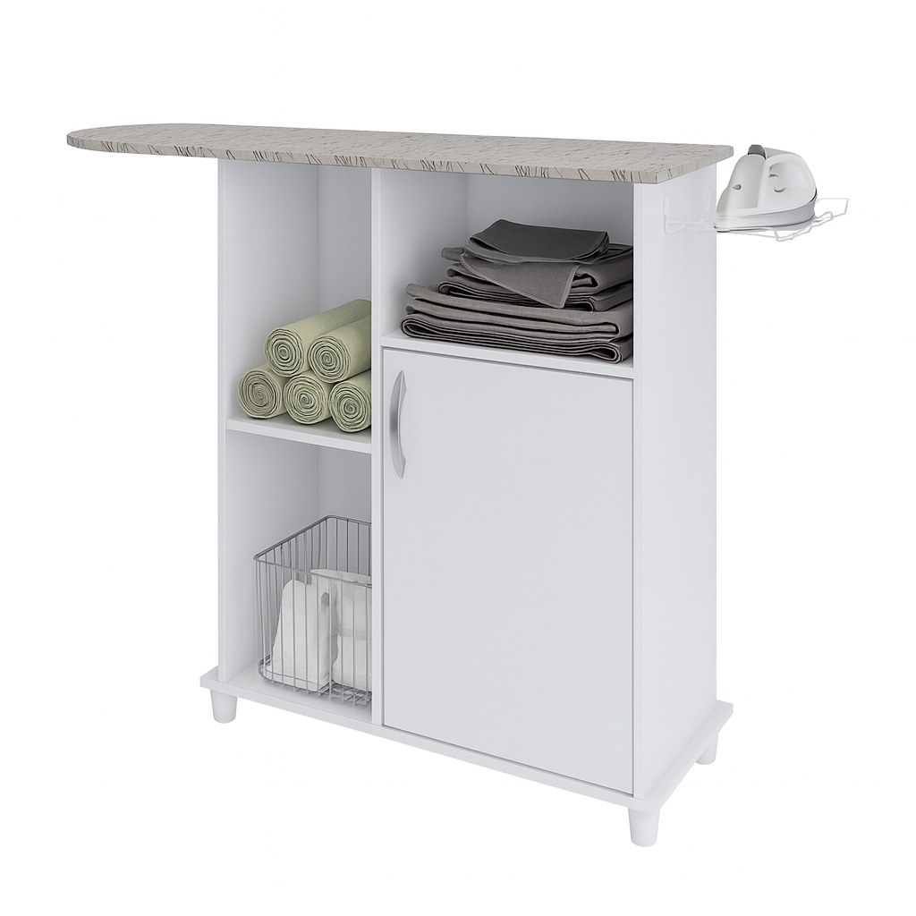 Kit Fruteira 2 Cestos 1 Gaveta Regia Fiorello com Tábua de Passar Roupa 1 Porta e 3 Nichos Notável Móveis