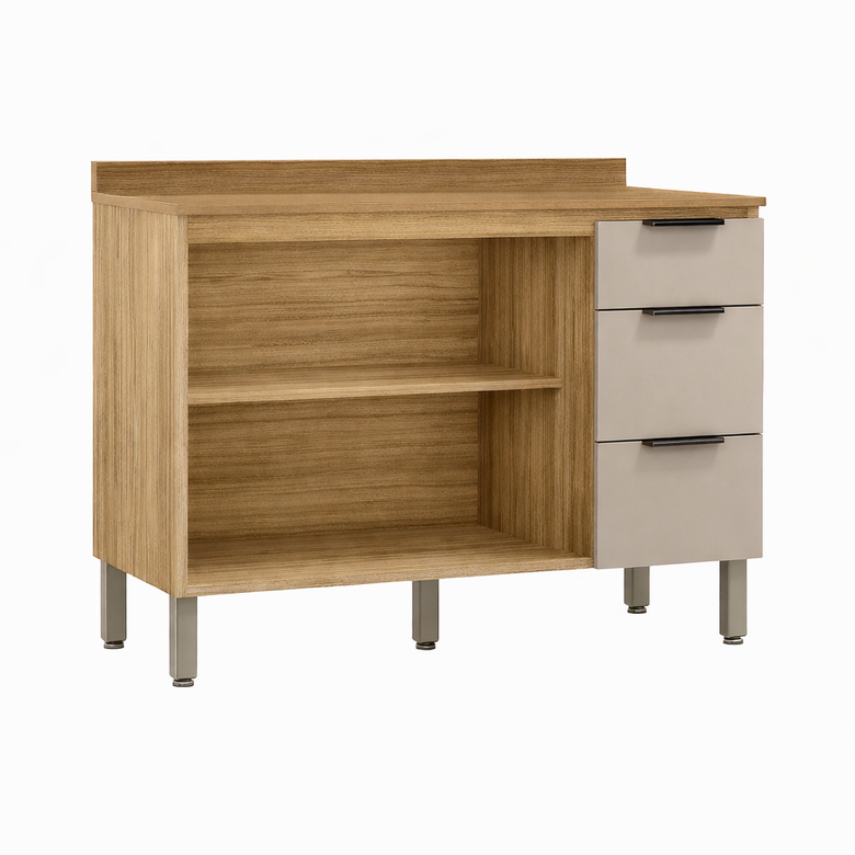 Balcão 2 Portas 3 Gavetas Viv Aluminum Kits Paraná