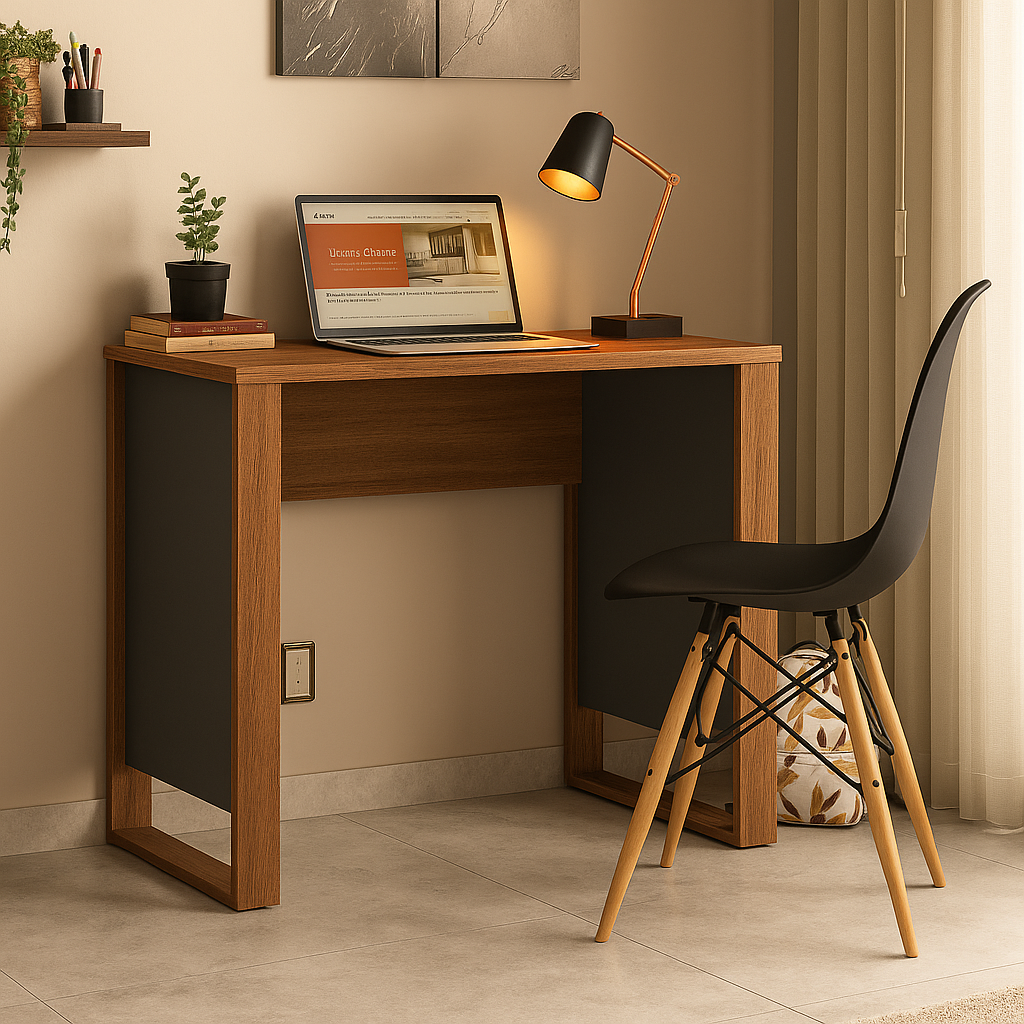 Escrivaninha com 1 porta e 1 Gaveta Morada Demóbile - AMENDOLA/GRAFITE