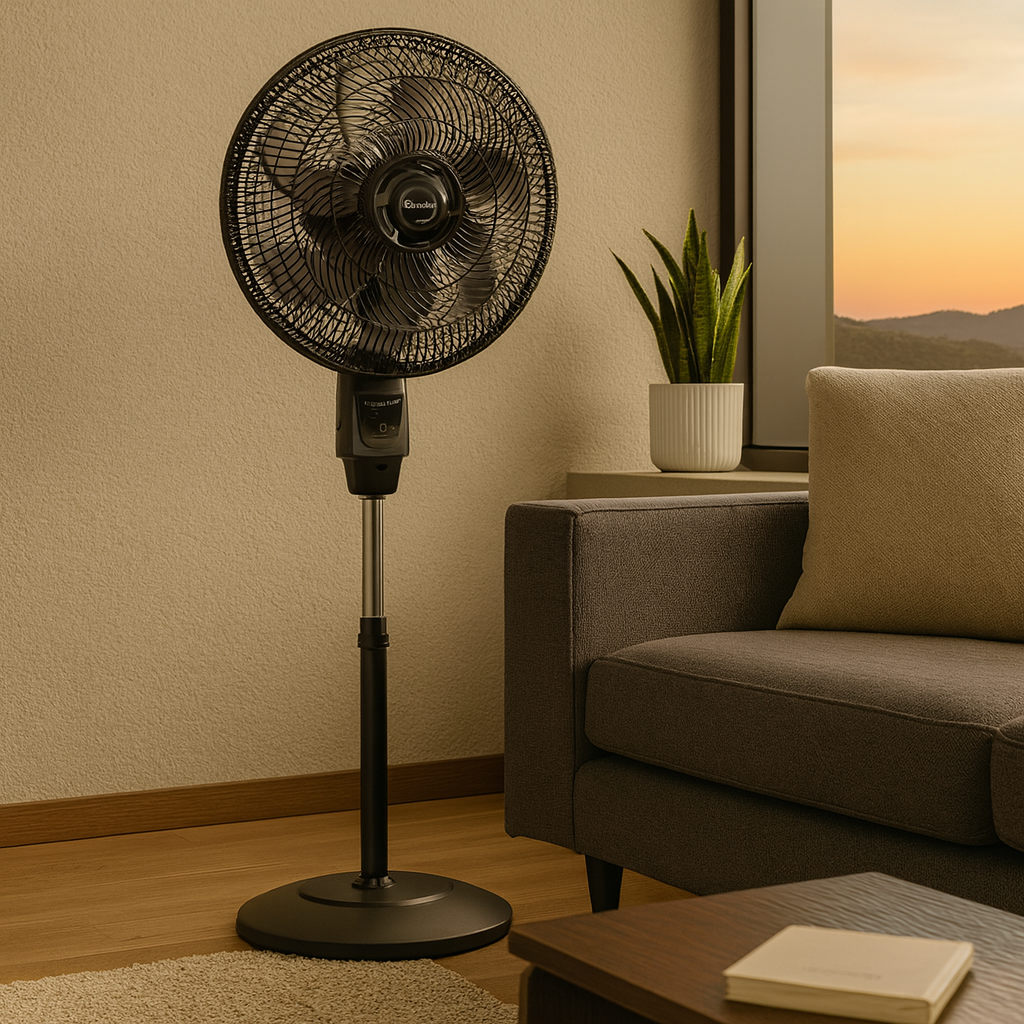 Ventilador de Coluna Chronos 6 Pás 40cm com Controle Remoto - PRETO