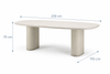 Mesa de Jantar 2,20m com Vidro Lintz Província para 8 Lugares