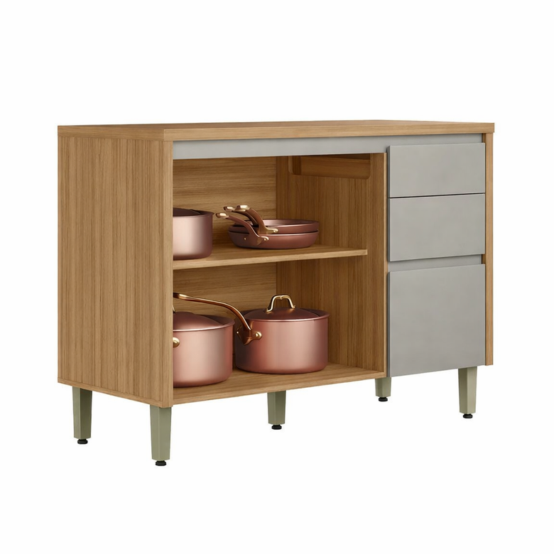 Balcão 2 Portas 3 Gavetas 120cm Allure linea