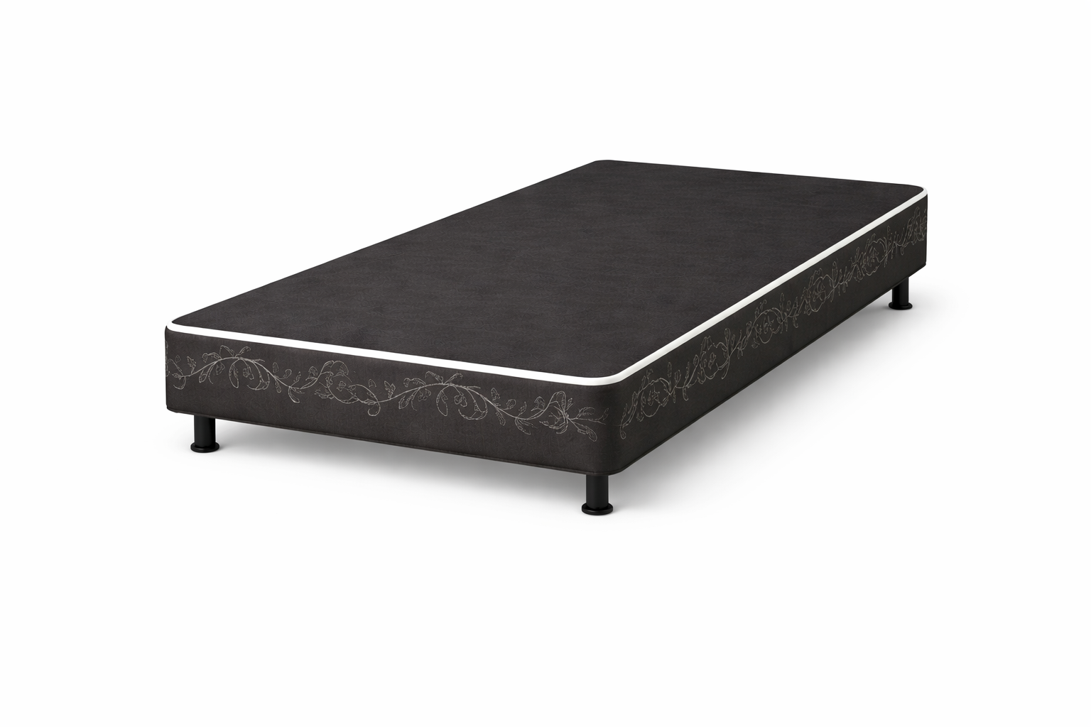 Base Para Cama Box Solteiro Bordada Universal 188x88 Baflex - PRETO