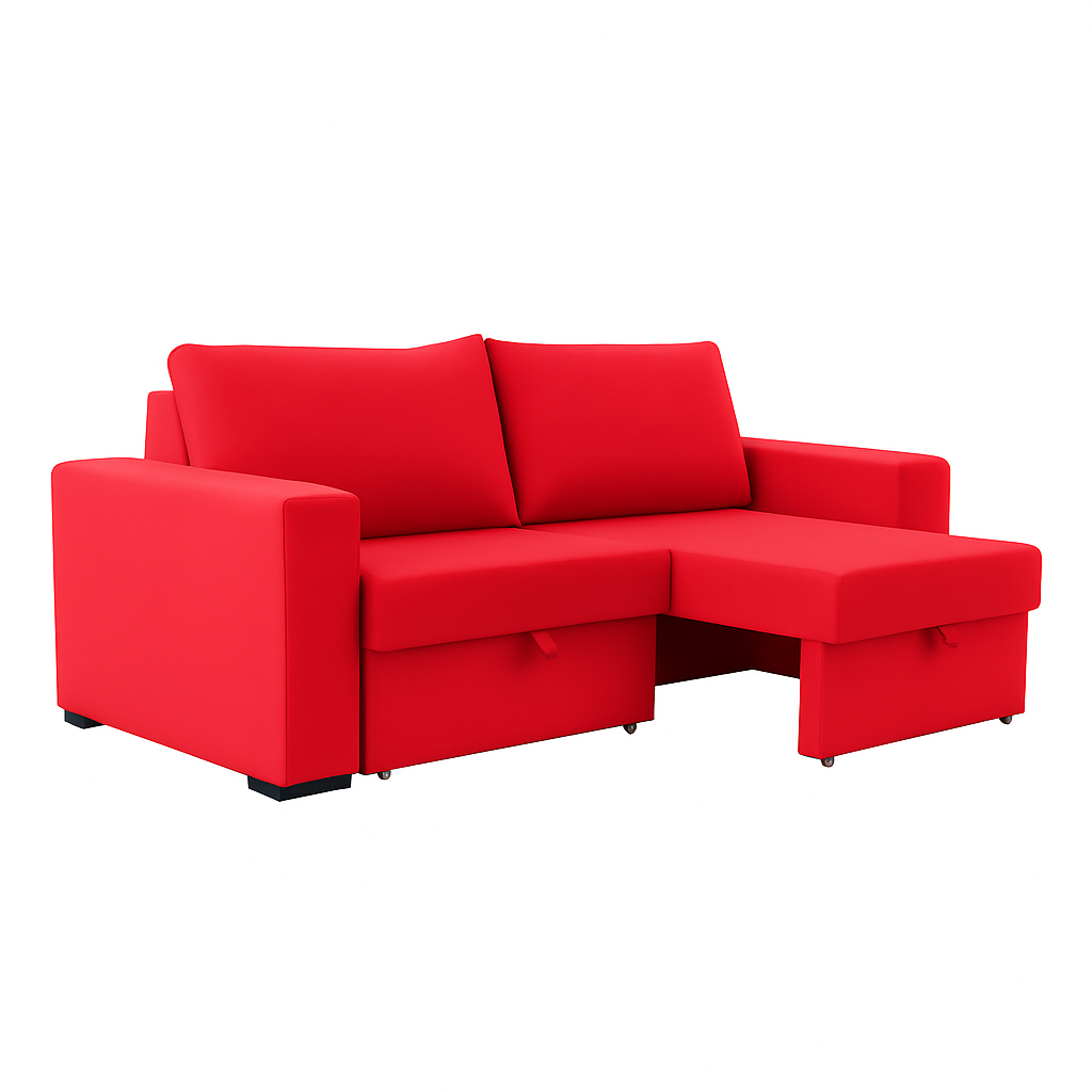 Sofá Retrátil 03 Lugares Mônaco Bacetto - VERMELHO
