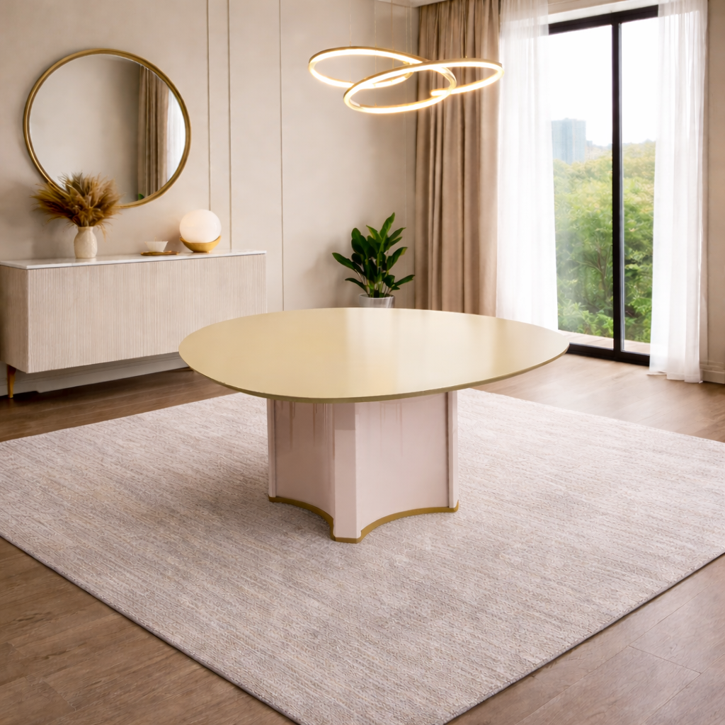 Mesa De Jantar Chanel 6 Lugares Dj Móveis - DOURADO