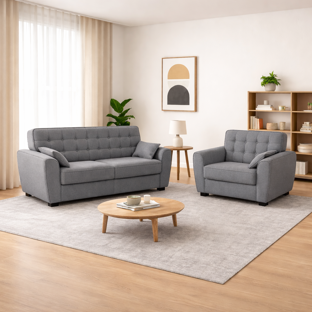 Conjunto de Sofás 3 e 2 Lugares Berlim Masterflex - PENA CASTOR