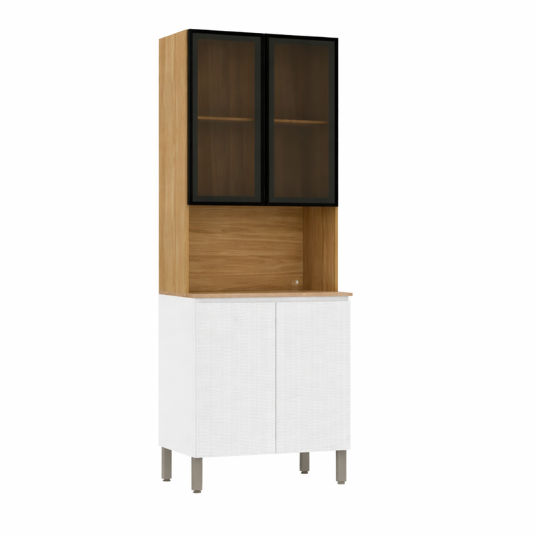 Paneleiro 4 Portas Com 2 Portas em Vidro Art Kits Paraná