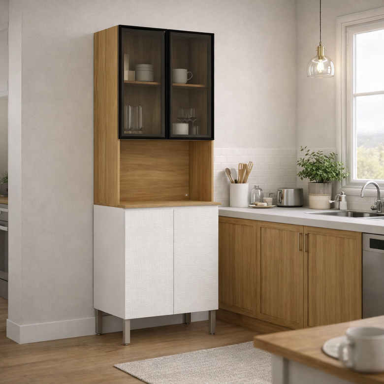 Paneleiro 4 Portas Com 2 Portas em Vidro Art Kits Paraná