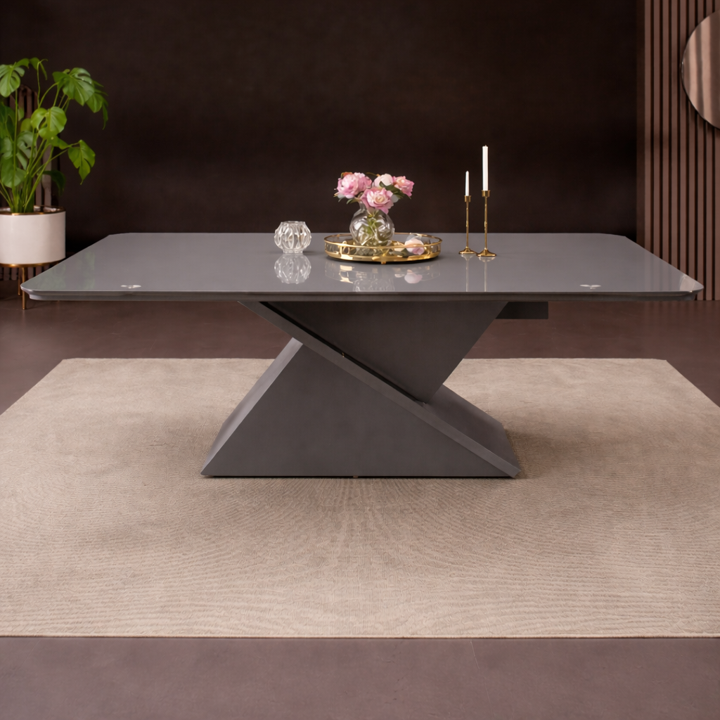 Mesa Jantar 8 Lugares Zafira Dj Móveis - CINZA URBANO