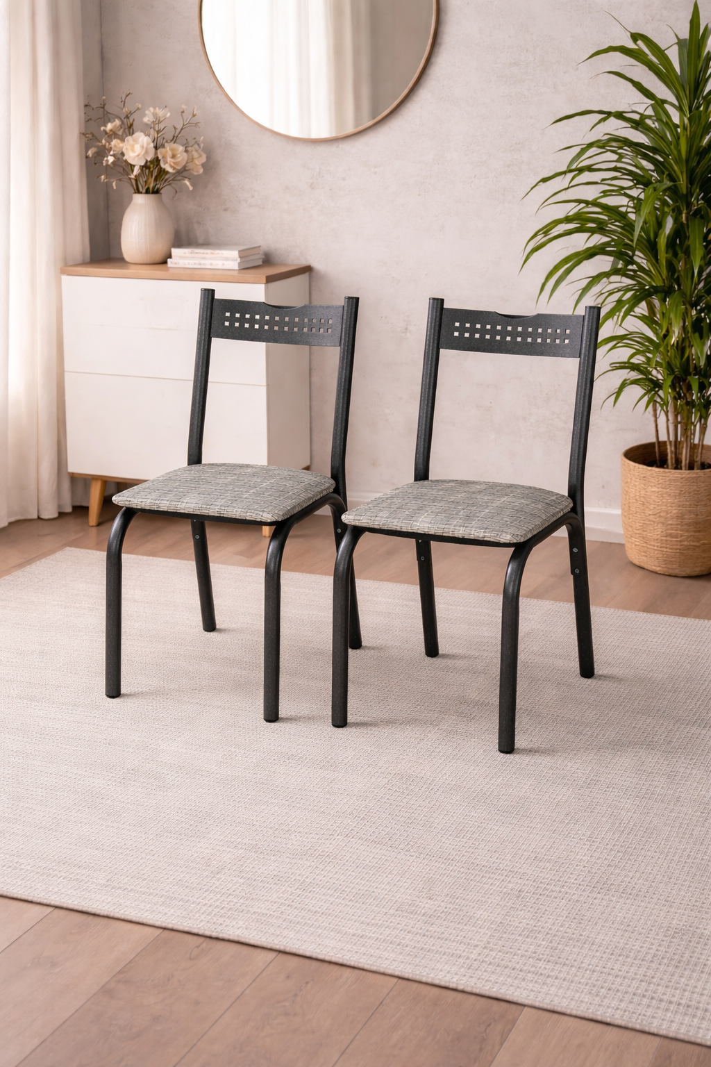 Conjunto de 2 Cadeiras Tubular Ciplafe - PRETO