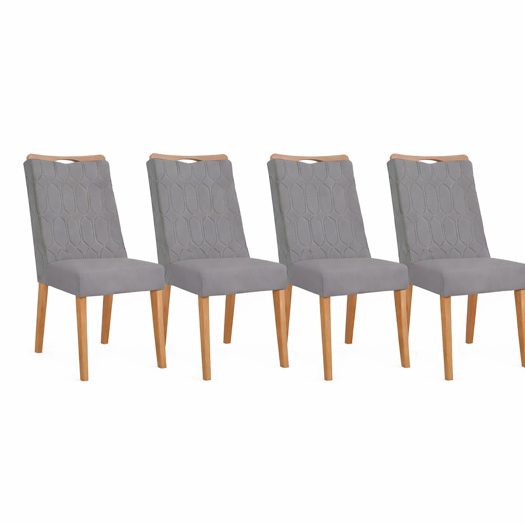 Conjunto 4 Cadeiras Estofadas Bia Dj Móveis