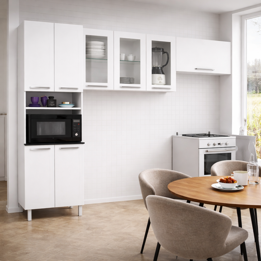 Cozinha Modulada 3 Peças 8 Portas Luce Itatiaia - BRANCA