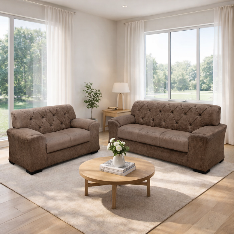 Conjunto de Sofá 2 e 3 Lugares Caribe Capitonê Masterflex