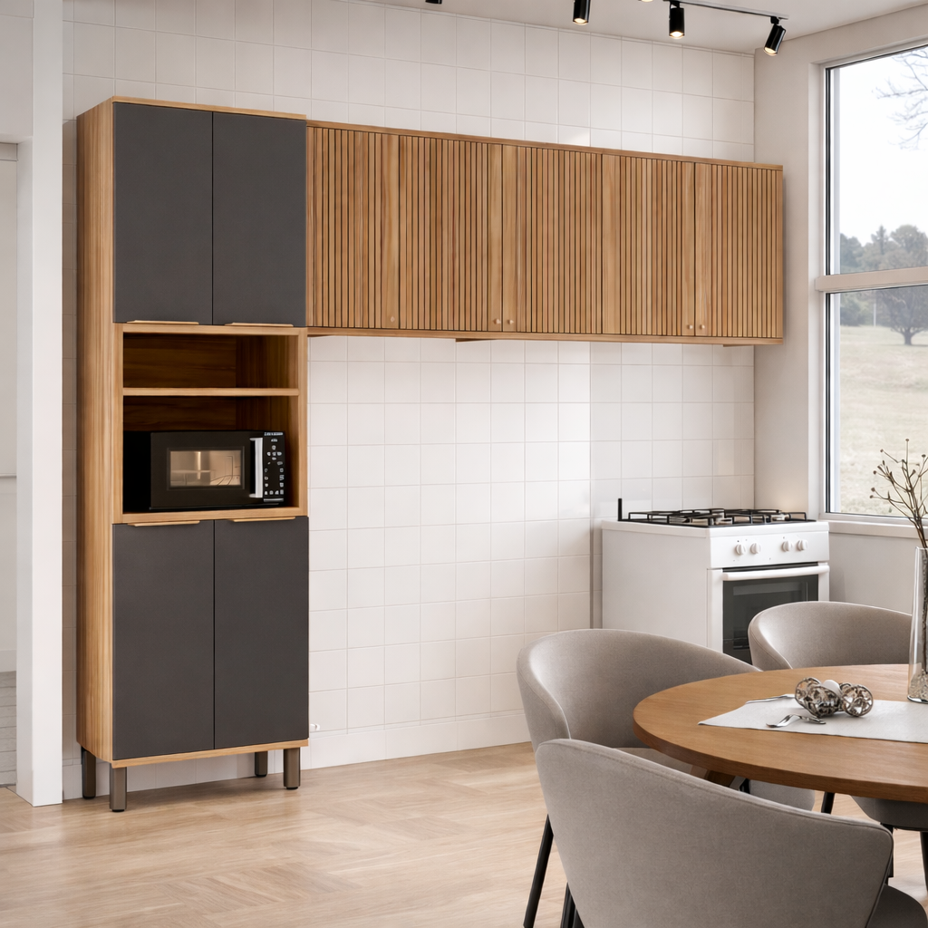 Cozinha Modulada 3 Peças 9 Portas Sauvignon Ronipa - CHUMBO