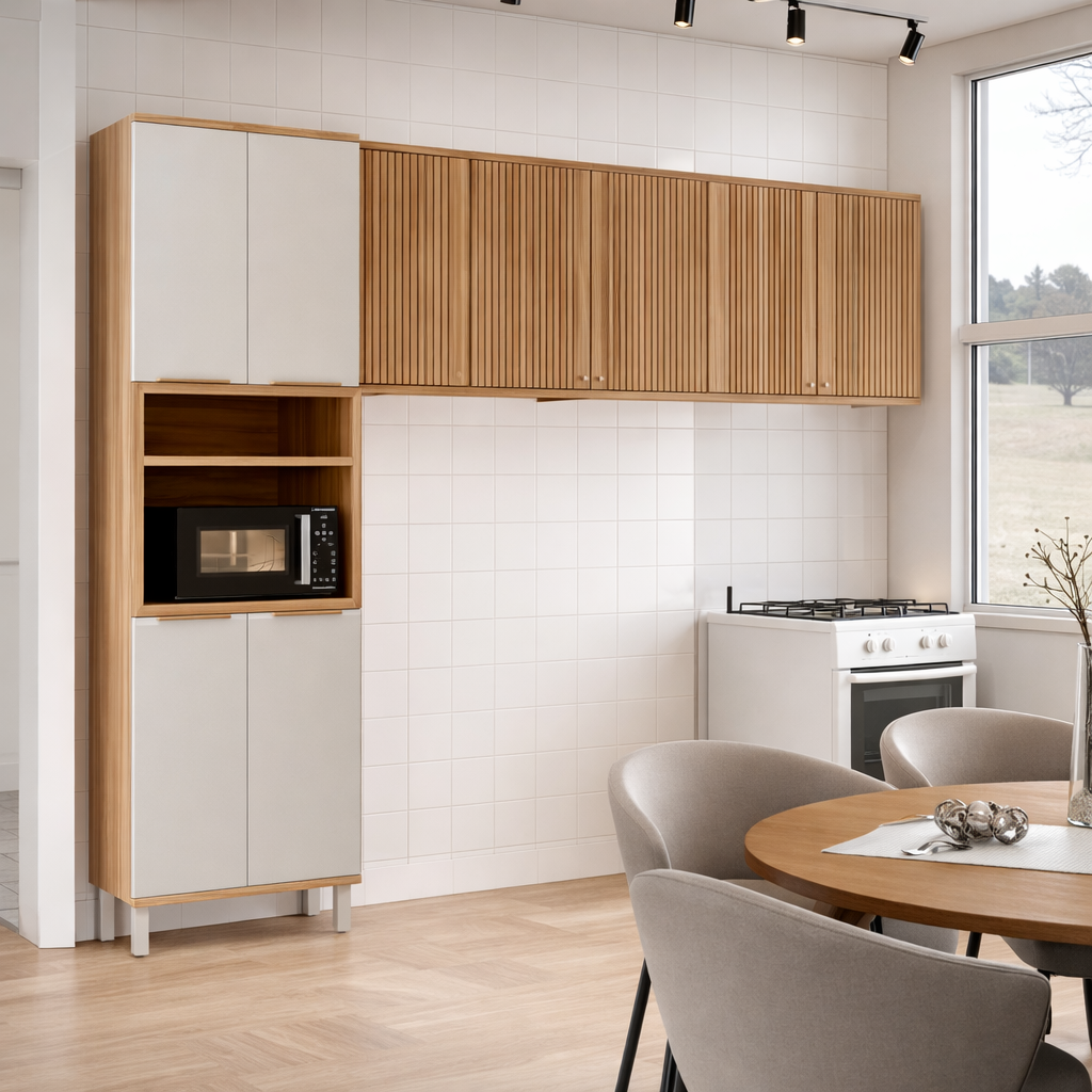 Cozinha Modulada 3 Peças 9 Portas Sauvignon Ronipa - OFF WHITE