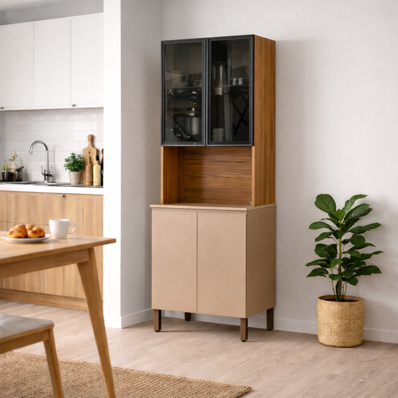 Paneleiro 4 Portas Com 2 Portas em Vidro Art Kits Paraná