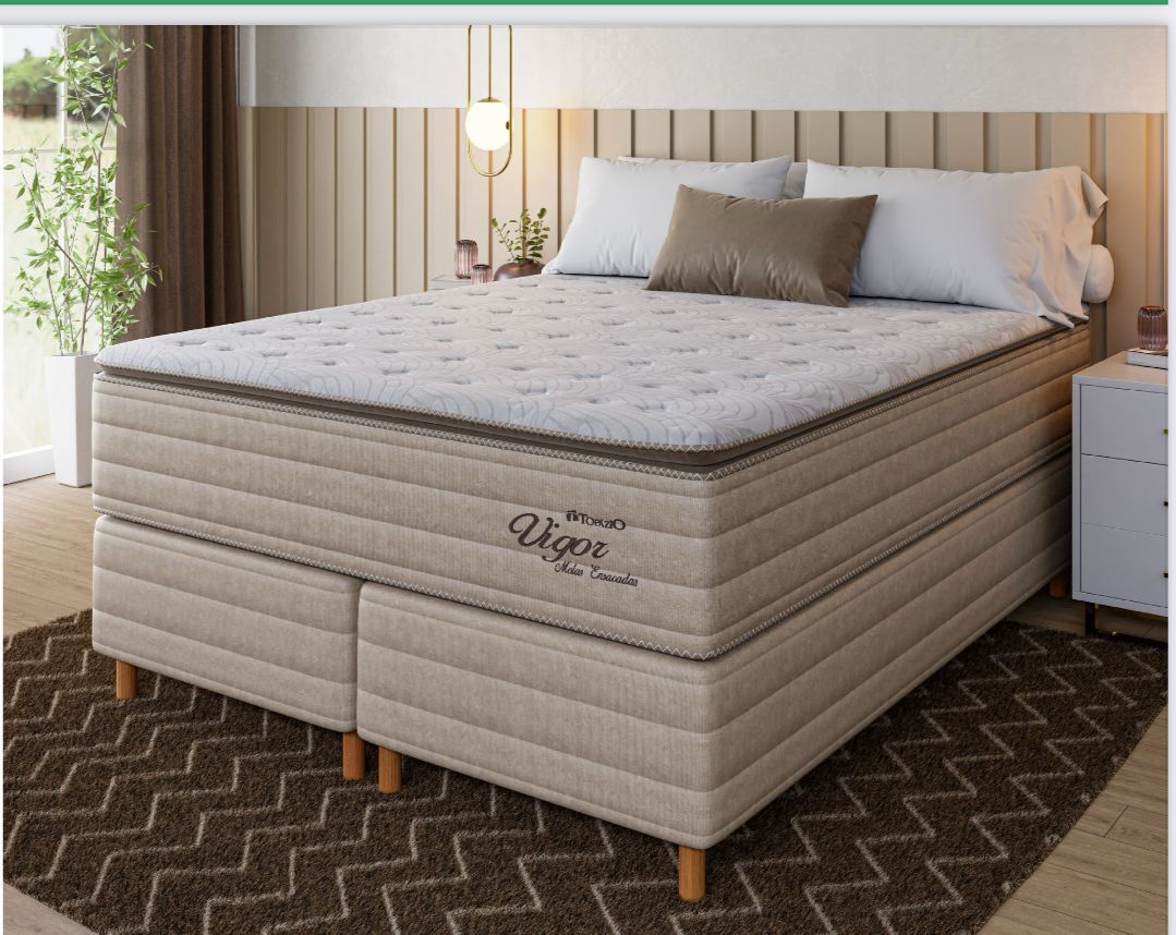 Conjunto Box King 198x198 Vigor Topazio - BEGE