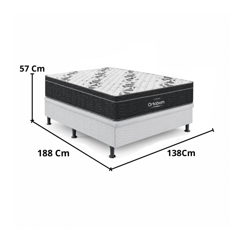 Conjunto Casal Ortobom D33 com Base Baú