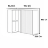 Armário Aéreo de Canto Reto 1 Porta 90cm Art Kits Paraná