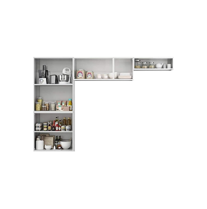 Cozinha 3 Peças 7 Portas Itatiaia Rose com Prateleiras