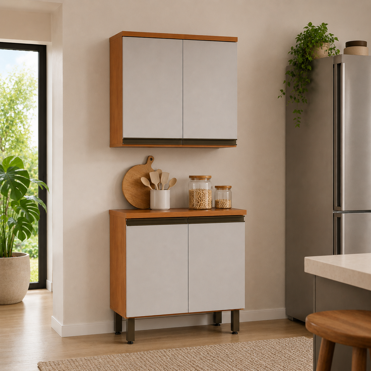 Cozinha Modular Macadâmia 80cm 4 Portas Telasul