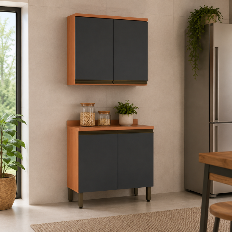 Cozinha Modular Macadâmia 80cm 4 Portas Telasul