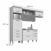 Cozinha Modulada 3 Peças 6 Gavetas e 6 Portas Princesa Nesher