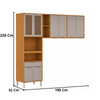 Cozinha Modulada com Paneleiro e Aéreos 3 Peças 8 portas em L Plena Demóbile