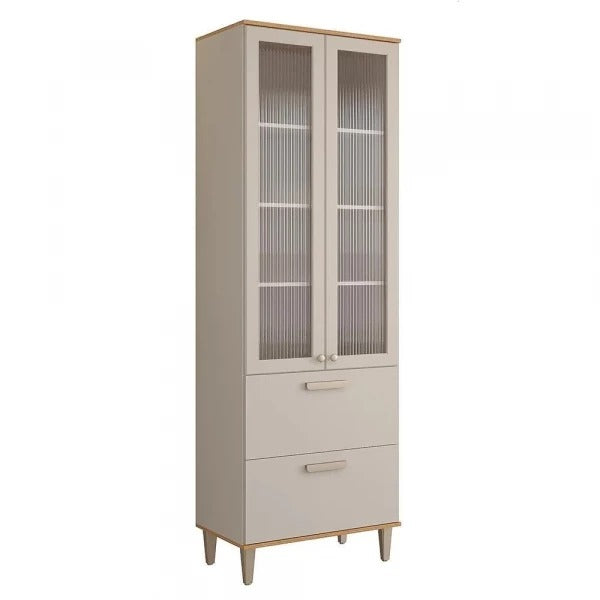 Cristaleira Bella 3 Portas 1 Gaveta 70cm MGM - FREIJO/OFFWHITE