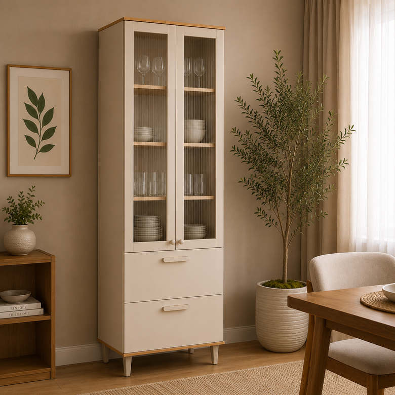 Cristaleira Bella 3 Portas 1 Gaveta 70cm MGM