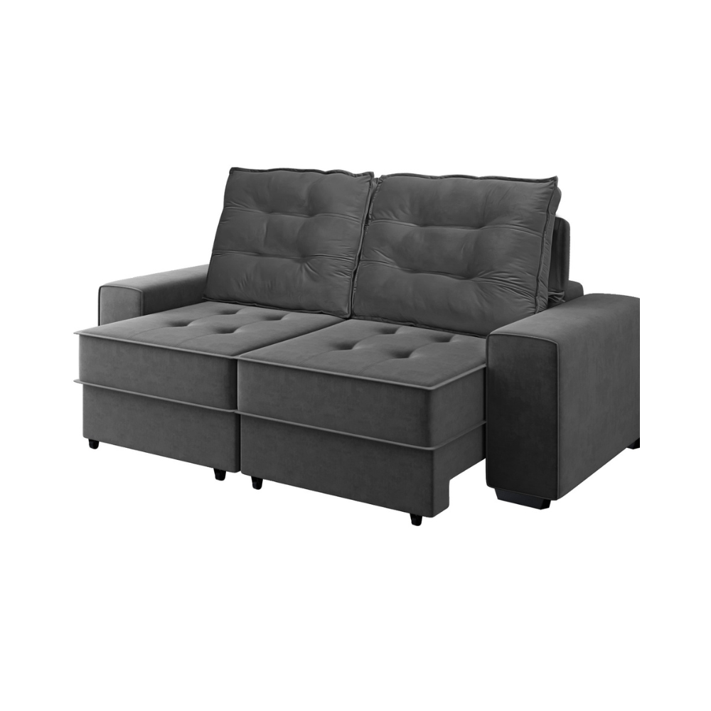 Sofá Retrátil Reclinável  190cm 3 Lugares Sibéria Nordeste - CINZA