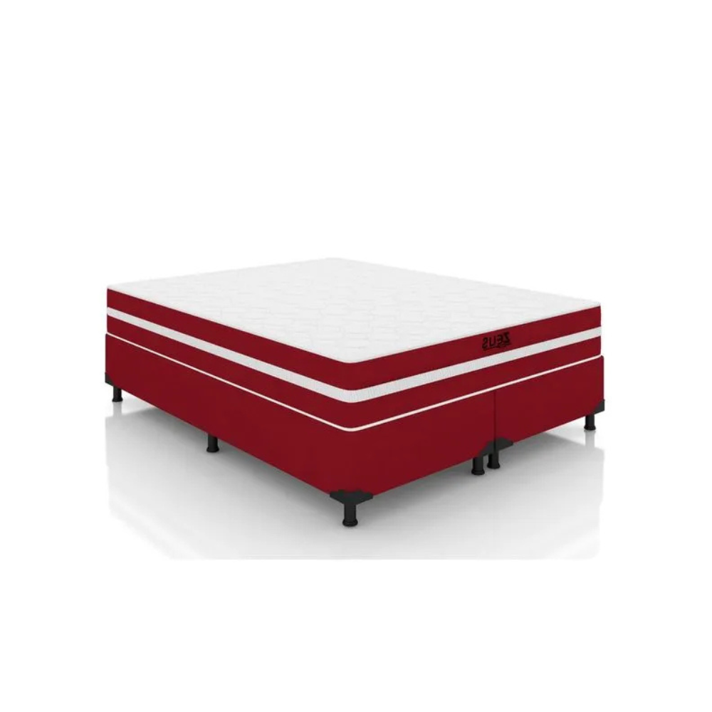 Cama Box Queen Zeus (Colchão + Base) 158x198 Molas Ensacadas Bacetto - VERM