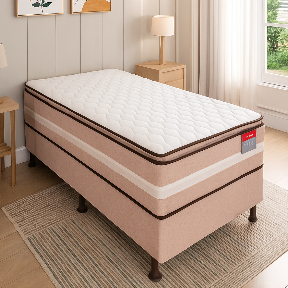 Cama Box Solteiro Conjugada Avance 88X188 Reconflex - BEGE