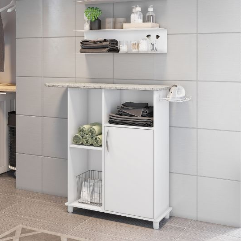 Tábua de Passar Roupa com 1 Porta e 3 Nichos Notável Móveis - BRANCO