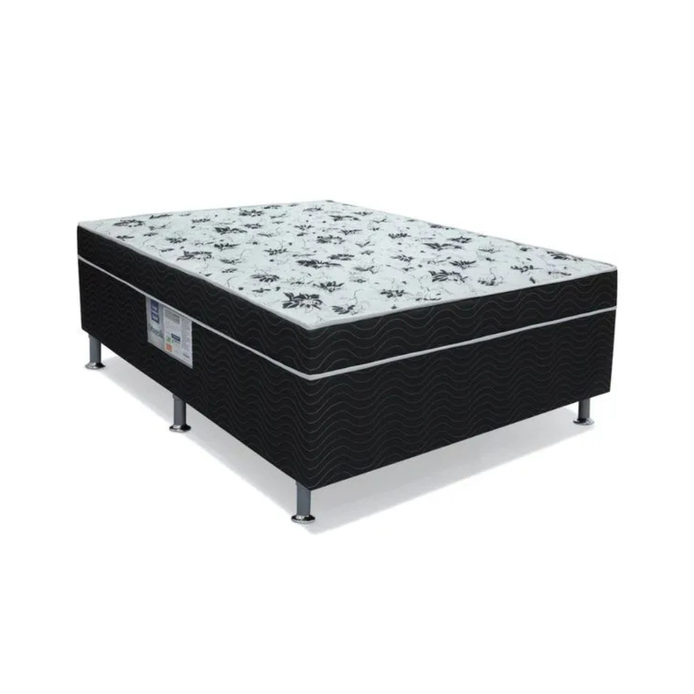 Cama Box Conjugada Casal D28 138x188x43 Union Ortopedic Ortobom - PRETO/BRANCO