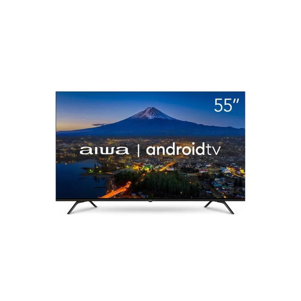 Smart TV 55” Android 4K Borda Ultrafina Dolby Vision HDR10 Aiwa - PRETO