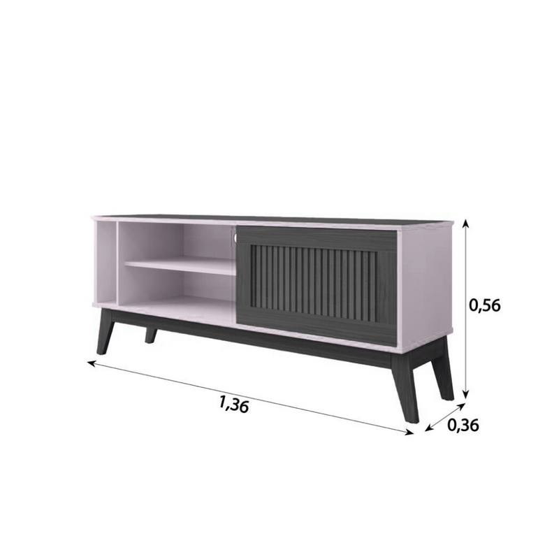 Rack para TV até 55" 1 Porta de Correr Aruba EDN