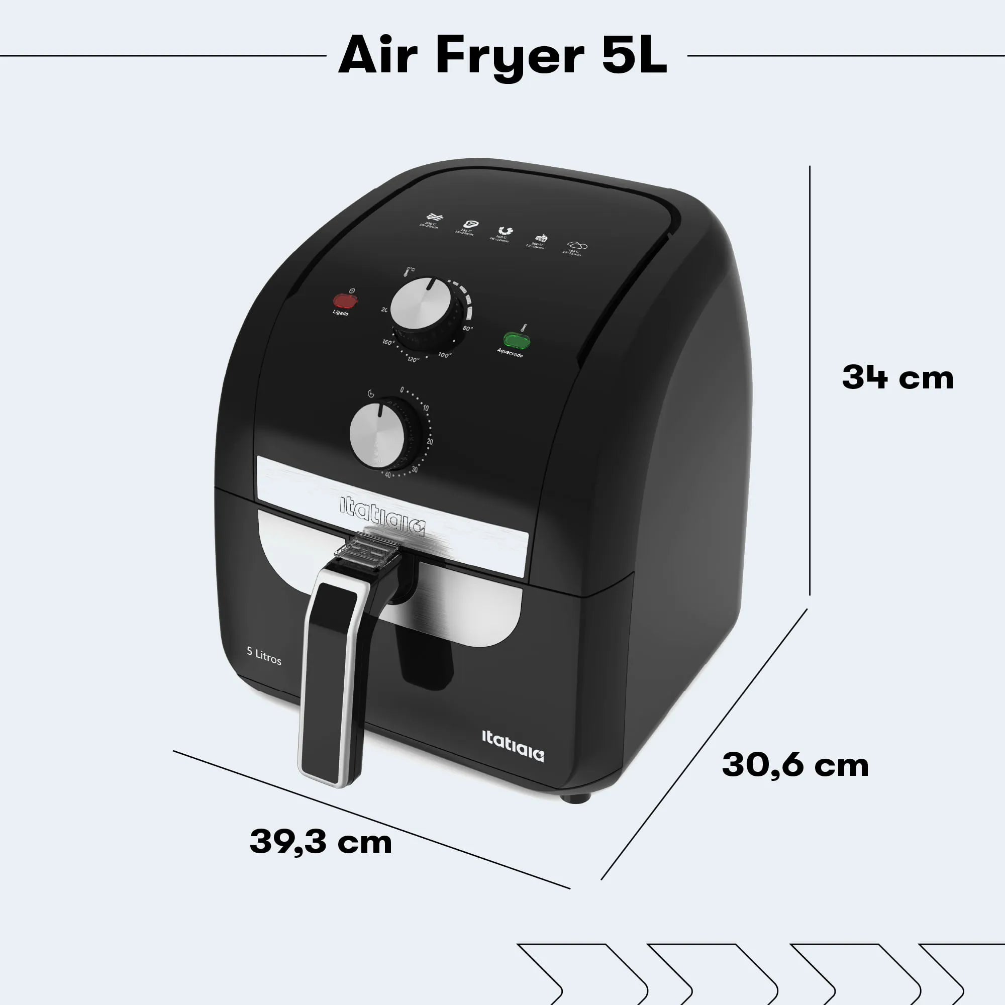 Fritadeira Elétrica Air Fryer Itatiaia 5L