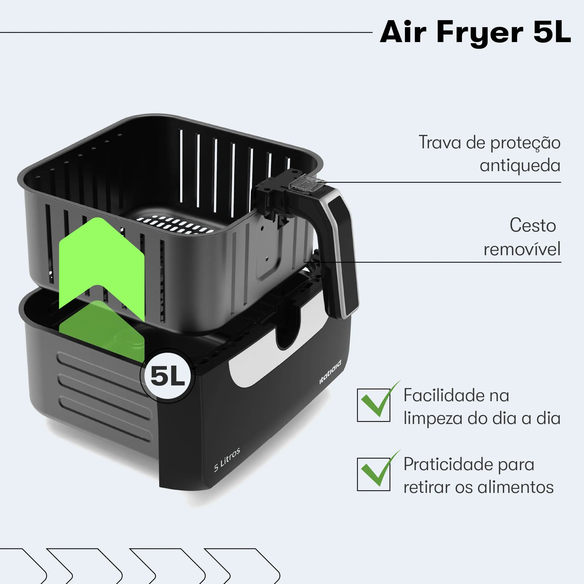 Fritadeira Elétrica Air Fryer Itatiaia 5L