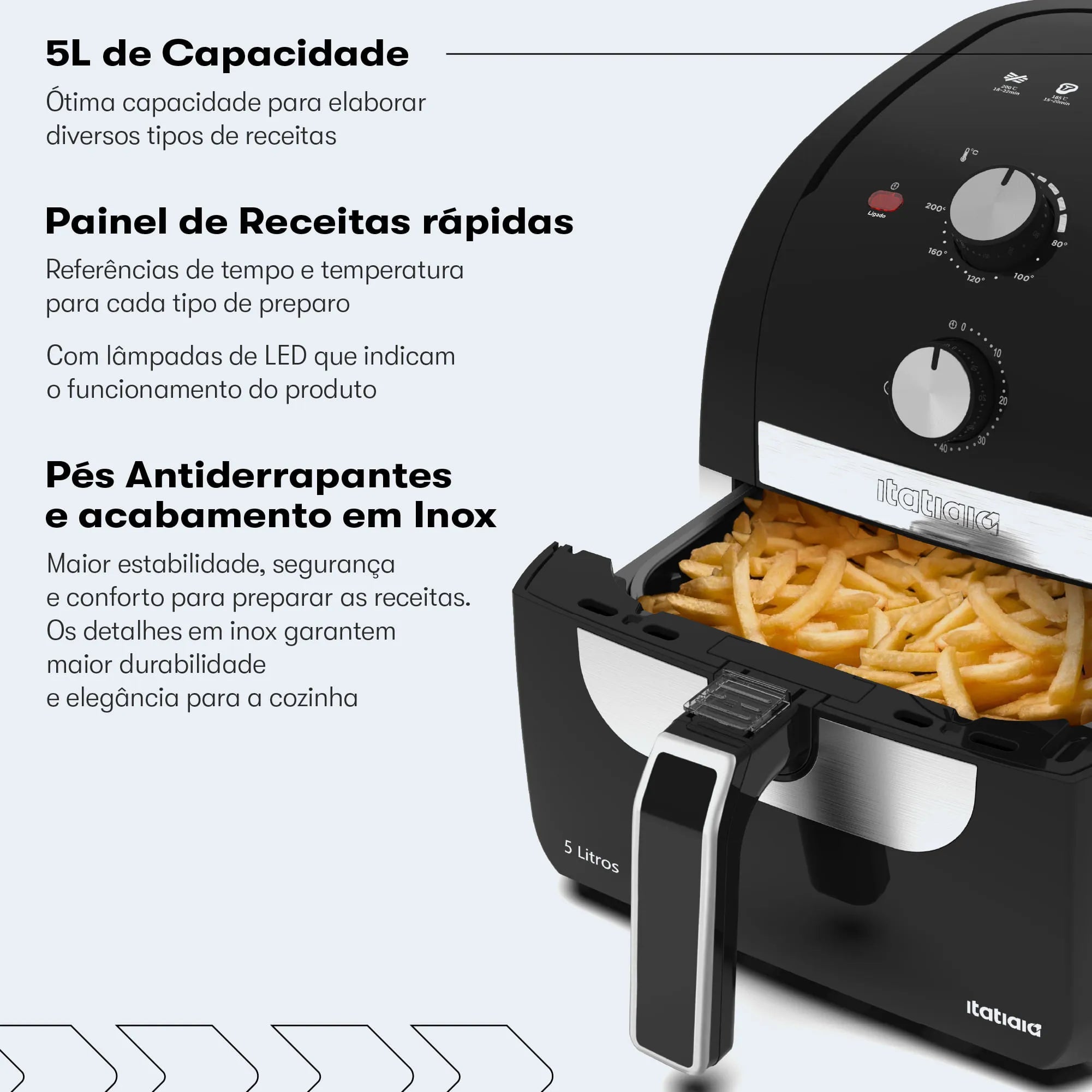 Fritadeira Elétrica Air Fryer Itatiaia 5L