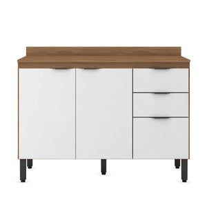 Balcão de Cozinha 3 Portas 2 Gavetas 120cm Com Tampo Firenze Demóbile