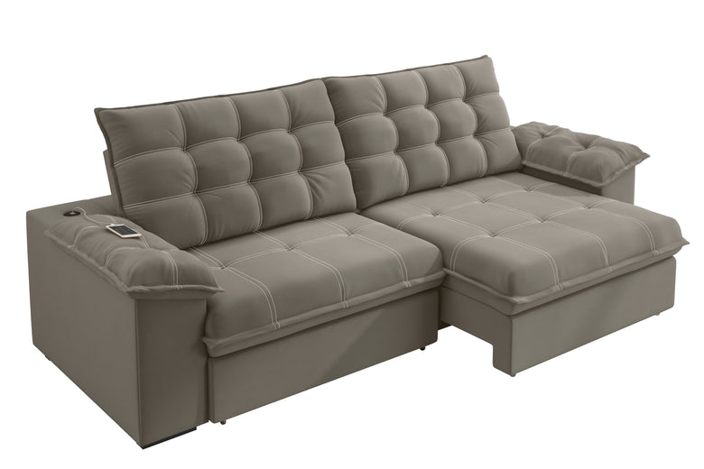 Sofá Retrátil e Reclinável 4 Lugares Parma Besthouse