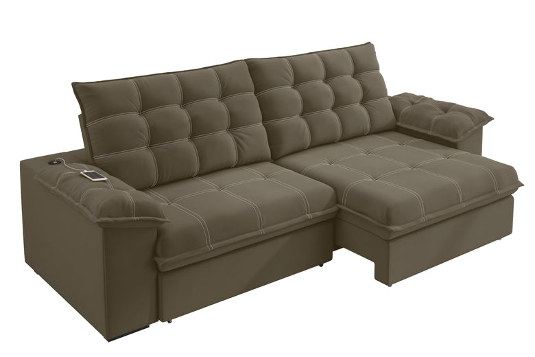 Sofá Retrátil e Reclinável 3 Lugares Parma Besthouse