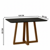 Conjunto de Mesa de Jantar 120x90cm Quadrada com 4 Cadeiras Livia Sonetto