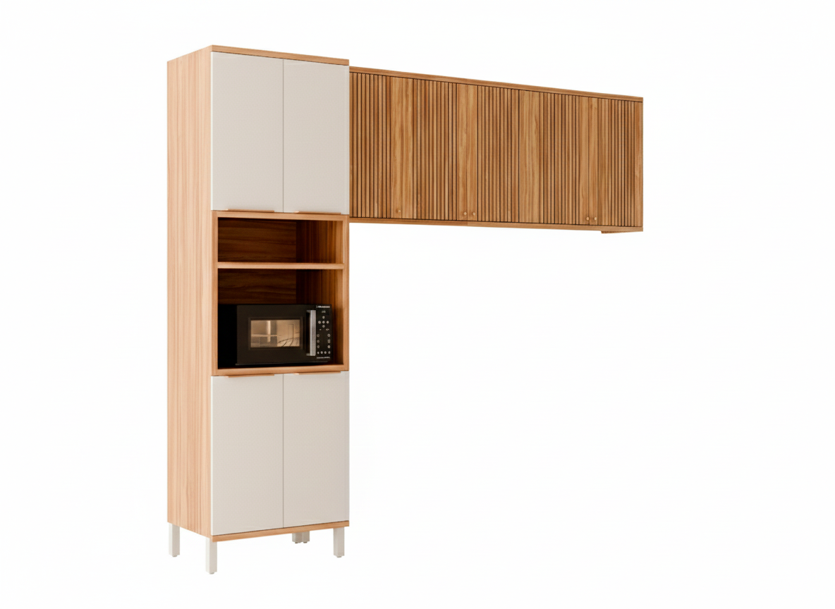 Cozinha Modulada 3 Peças 9 Portas Sauvignon Ronipa - OFF WHITE