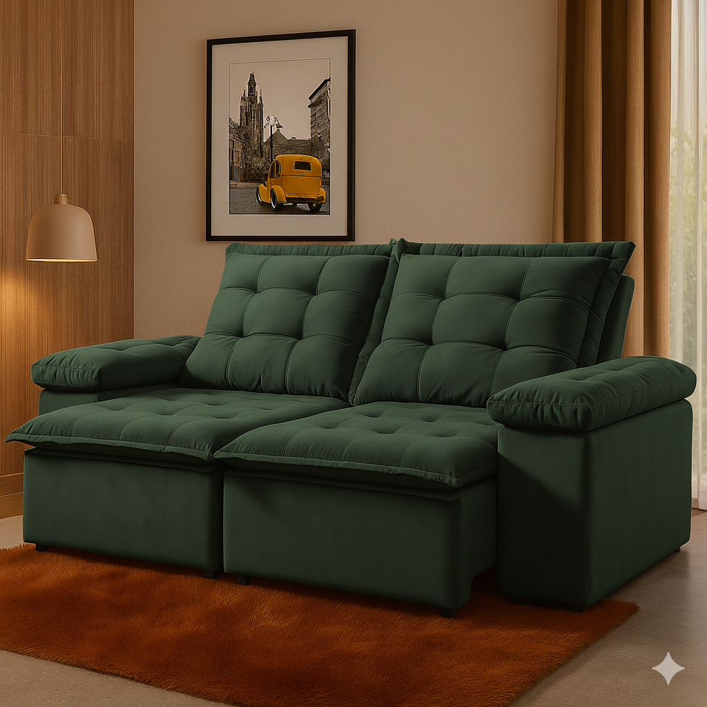 Sofá Retrátil e Reclinável 3 Lugares Dream Bacetto