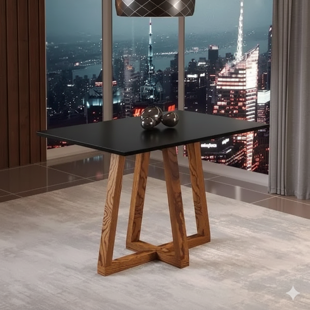 Mesa de Jantar 120x90 4 Lugares Livia Sonetto - PRETO